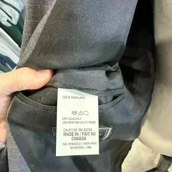 100% Wool Polo Ralph Ralph Lauren Woolmark Gray Mens Size 42R Jacket Blazer - Picture 6 of 7